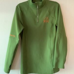 Horzehoods Green Orange Unique Equestrian Dressage Base Layer Long Sleeve